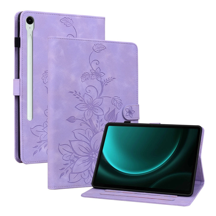 Lily Embossed Leather Tablet Case, For Samsung Galaxy Tab S11, For Samsung Galaxy Tab S9+ / S9 FE+, For Samsung Galaxy Tab S9 / S9 FE