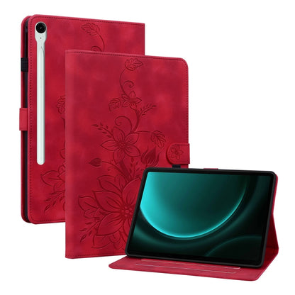 Lily Embossed Leather Tablet Case, For Samsung Galaxy Tab S11, For Samsung Galaxy Tab S9+ / S9 FE+, For Samsung Galaxy Tab S9 / S9 FE