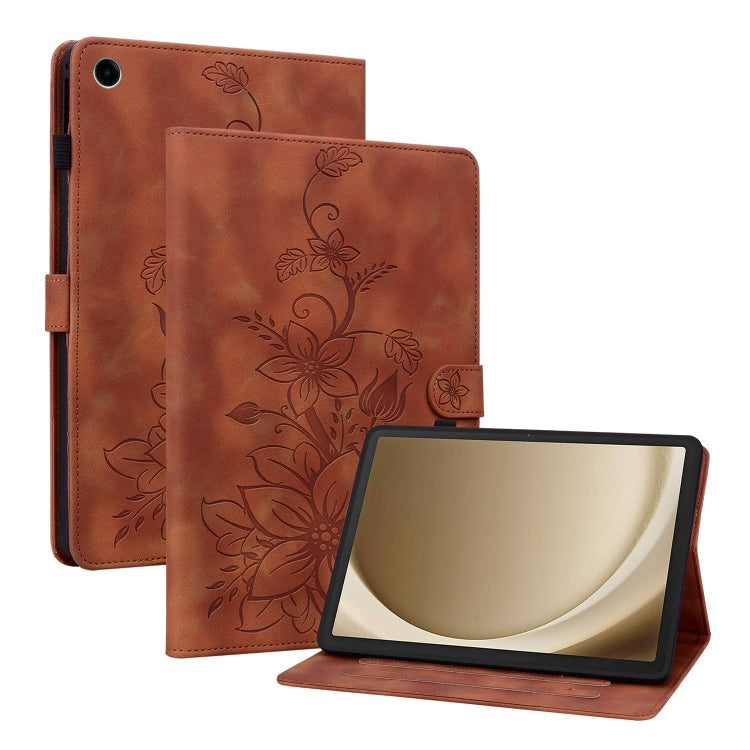 Lily Embossed Leather Tablet Case, For Samsung Galaxy Tab A11+ / A9+, For Samsung Galaxy Tab A11 / A9, For Samsung Galaxy Tab S11