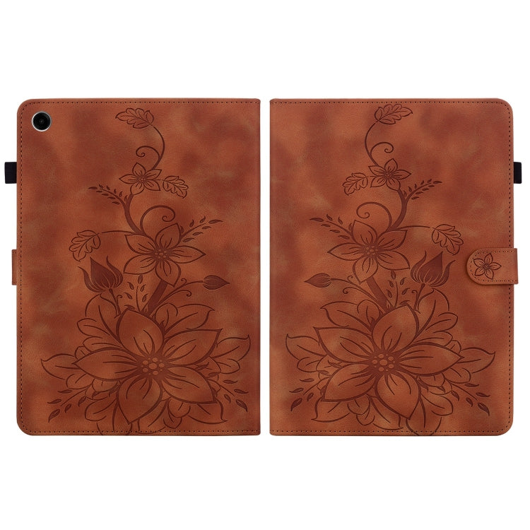Lily Embossed Leather Tablet Case, For Samsung Galaxy Tab A11+ / A9+, For Samsung Galaxy Tab A11 / A9, For Samsung Galaxy Tab S11