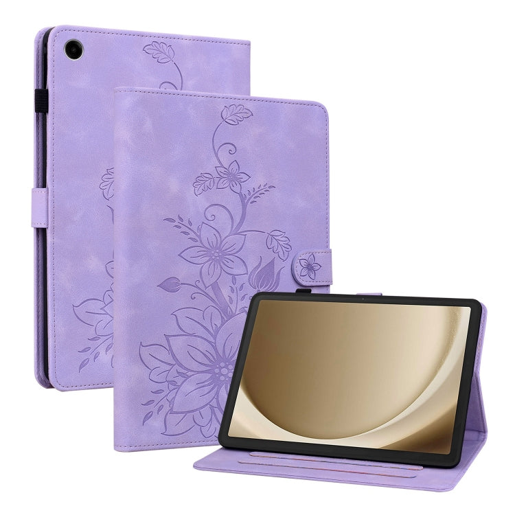 Lily Embossed Leather Tablet Case, For Samsung Galaxy Tab A11+ / A9+, For Samsung Galaxy Tab A11 / A9, For Samsung Galaxy Tab S11