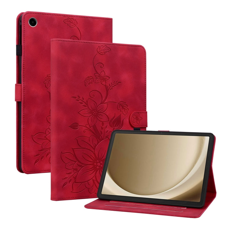 Lily Embossed Leather Tablet Case, For Samsung Galaxy Tab A11+ / A9+, For Samsung Galaxy Tab A11 / A9, For Samsung Galaxy Tab S11