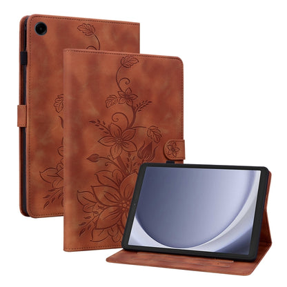 Lily Embossed Leather Tablet Case, For Samsung Galaxy Tab A11+ / A9+, For Samsung Galaxy Tab A11 / A9, For Samsung Galaxy Tab S11