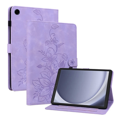 Lily Embossed Leather Tablet Case, For Samsung Galaxy Tab A11+ / A9+, For Samsung Galaxy Tab A11 / A9, For Samsung Galaxy Tab S11