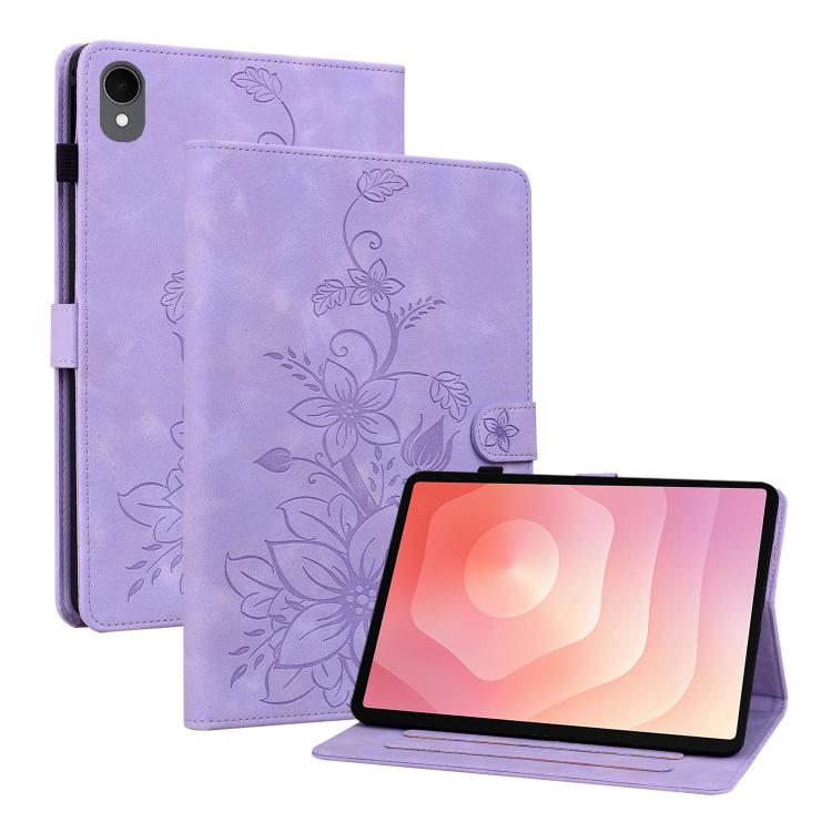 Lily Embossed Leather Tablet Case, For Samsung Galaxy Tab A11+ / A9+, For Samsung Galaxy Tab A11 / A9, For Samsung Galaxy Tab S11