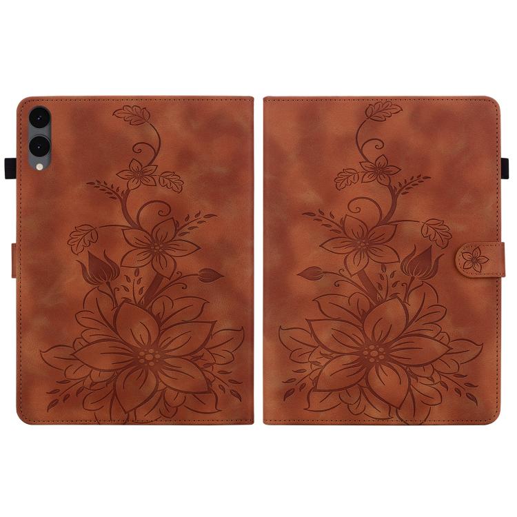 Lily Embossed Leather Tablet Case, For Galaxy Tab S12+, For Samsung Galaxy Tab A11+ / A9+, For Samsung Galaxy Tab A11 / A9