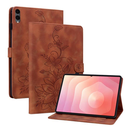 Lily Embossed Leather Tablet Case, For Galaxy Tab S12+, For Samsung Galaxy Tab A11+ / A9+, For Samsung Galaxy Tab A11 / A9