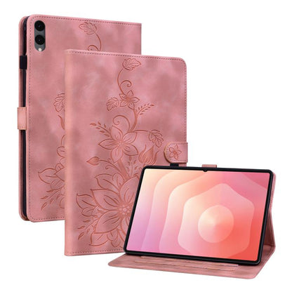 Lily Embossed Leather Tablet Case, For Galaxy Tab S12+, For Samsung Galaxy Tab A11+ / A9+, For Samsung Galaxy Tab A11 / A9