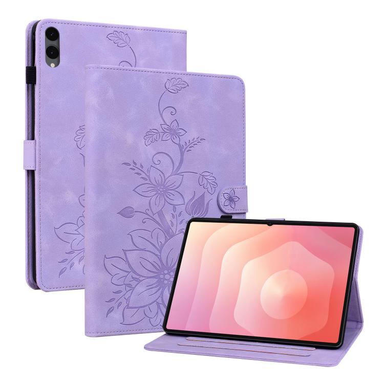 Lily Embossed Leather Tablet Case, For Galaxy Tab S12+, For Samsung Galaxy Tab A11+ / A9+, For Samsung Galaxy Tab A11 / A9