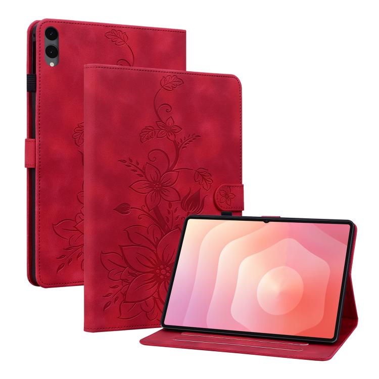 Lily Embossed Leather Tablet Case, For Galaxy Tab S12+, For Samsung Galaxy Tab A11+ / A9+, For Samsung Galaxy Tab A11 / A9