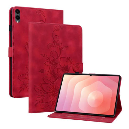 Lily Embossed Leather Tablet Case, For Galaxy Tab S12+, For Samsung Galaxy Tab A11+ / A9+, For Samsung Galaxy Tab A11 / A9