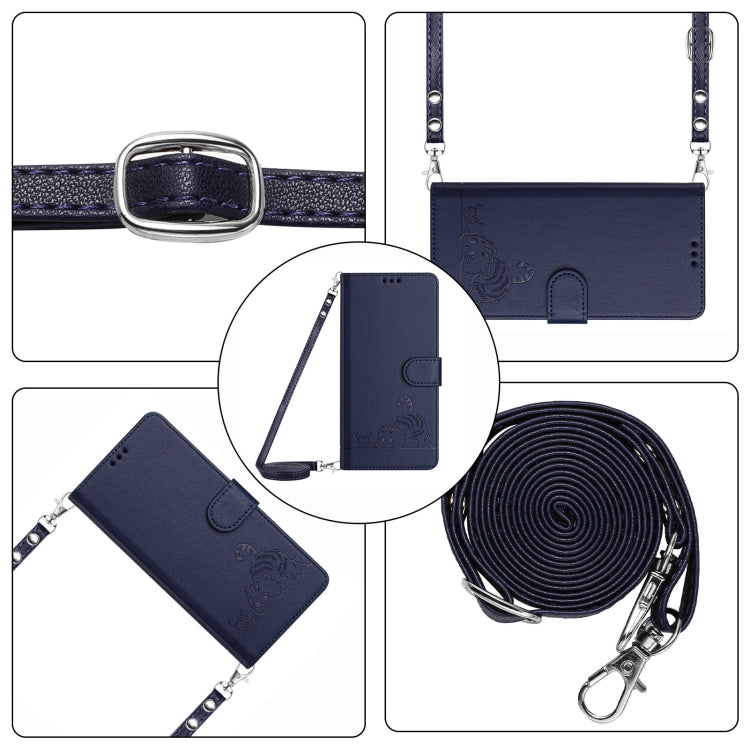 Cat Rat Embossed Pattern RFID Leather Phone Case with Lanyard, For OnePlus Nord CE4 5G, For OnePlus Nord N30 SE 5G, For OnePlus 12R 5G Global, For OnePlus 12 5G Global