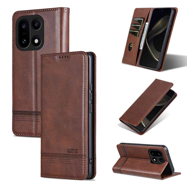 AZNS Magnetic Calf Texture Flip Leather Phone Case, For OnePlus Turbo 6/Nord 6 5G, For OnePlus 15T, For OnePlus 15, For OnePlus Nord CE4