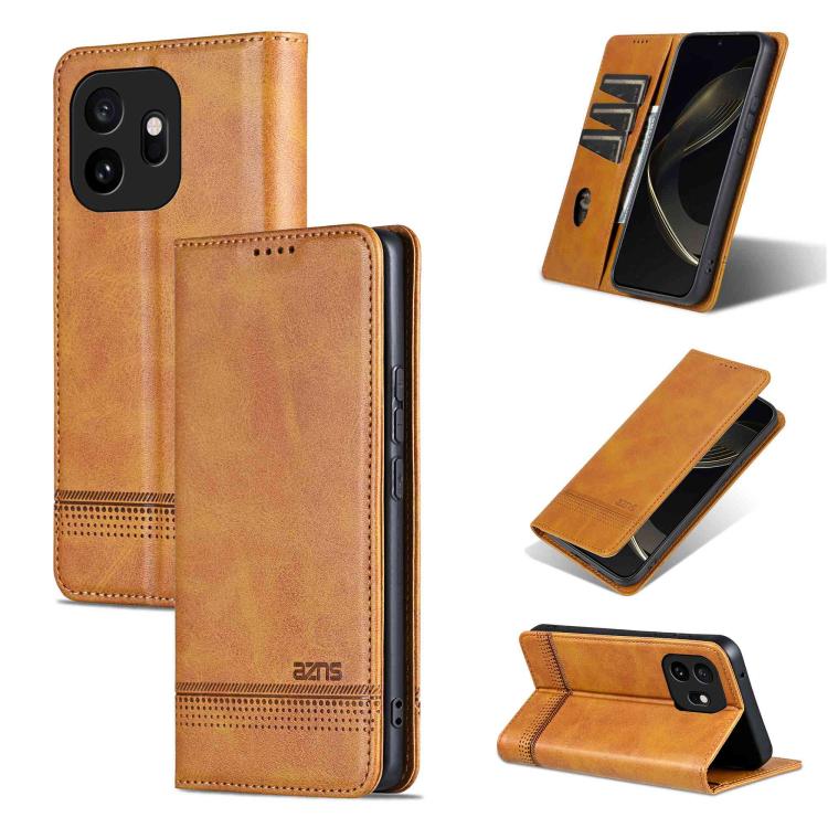AZNS Magnetic Calf Texture Flip Leather Phone Case, For OnePlus Turbo 6/Nord 6 5G, For OnePlus 15T, For OnePlus 15, For OnePlus Nord CE4