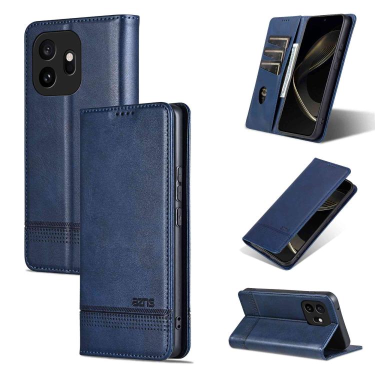 AZNS Magnetic Calf Texture Flip Leather Phone Case, For OnePlus Turbo 6/Nord 6 5G, For OnePlus 15T, For OnePlus 15, For OnePlus Nord CE4