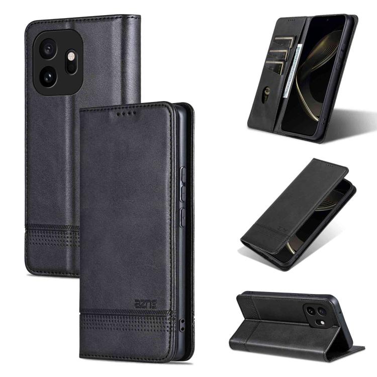 AZNS Magnetic Calf Texture Flip Leather Phone Case, For OnePlus Turbo 6/Nord 6 5G, For OnePlus 15T, For OnePlus 15, For OnePlus Nord CE4