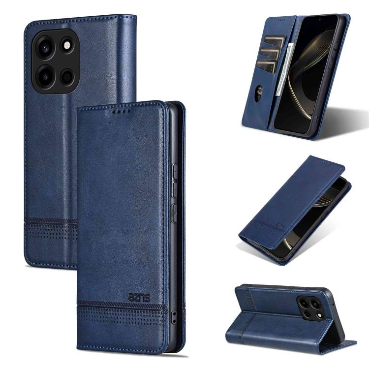 AZNS Magnetic Calf Texture Flip Leather Phone Case, For OnePlus Turbo 6/Nord 6 5G, For OnePlus 15T, For OnePlus 15, For OnePlus Nord CE4