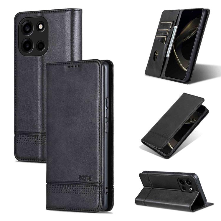 AZNS Magnetic Calf Texture Flip Leather Phone Case, For OnePlus Turbo 6/Nord 6 5G, For OnePlus 15T, For OnePlus 15, For OnePlus Nord CE4