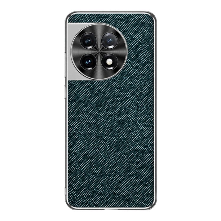 Silver Edge Cross Texture PU Leather Phone Case, For OnePlus Ace 3, For OnePlus 12, For OnePlus Ace 2 Pro, For OnePlus Ace 2, For OnePlus 11