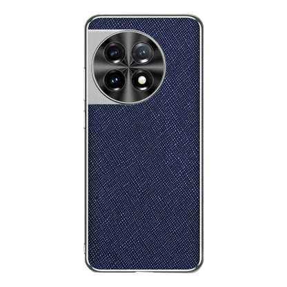 Silver Edge Cross Texture PU Leather Phone Case, For OnePlus Ace 3, For OnePlus 12, For OnePlus Ace 2 Pro, For OnePlus Ace 2, For OnePlus 11