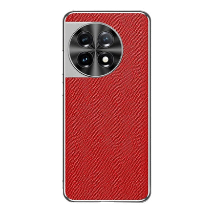 Silver Edge Cross Texture PU Leather Phone Case, For OnePlus Ace 3, For OnePlus 12, For OnePlus Ace 2 Pro, For OnePlus Ace 2, For OnePlus 11