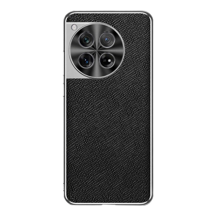 Silver Edge Cross Texture PU Leather Phone Case, For OnePlus Ace 3, For OnePlus 12, For OnePlus Ace 2 Pro, For OnePlus Ace 2, For OnePlus 11