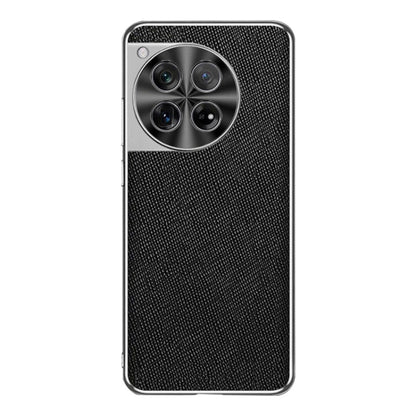Silver Edge Cross Texture PU Leather Phone Case, For OnePlus Ace 3, For OnePlus 12, For OnePlus Ace 2 Pro, For OnePlus Ace 2, For OnePlus 11