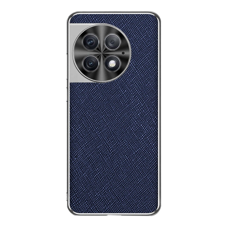 Silver Edge Cross Texture PU Leather Phone Case, For OnePlus Ace 3, For OnePlus 12, For OnePlus Ace 2 Pro, For OnePlus Ace 2, For OnePlus 11