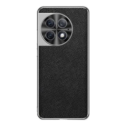 Silver Edge Cross Texture PU Leather Phone Case, For OnePlus Ace 3, For OnePlus 12, For OnePlus Ace 2 Pro, For OnePlus Ace 2, For OnePlus 11