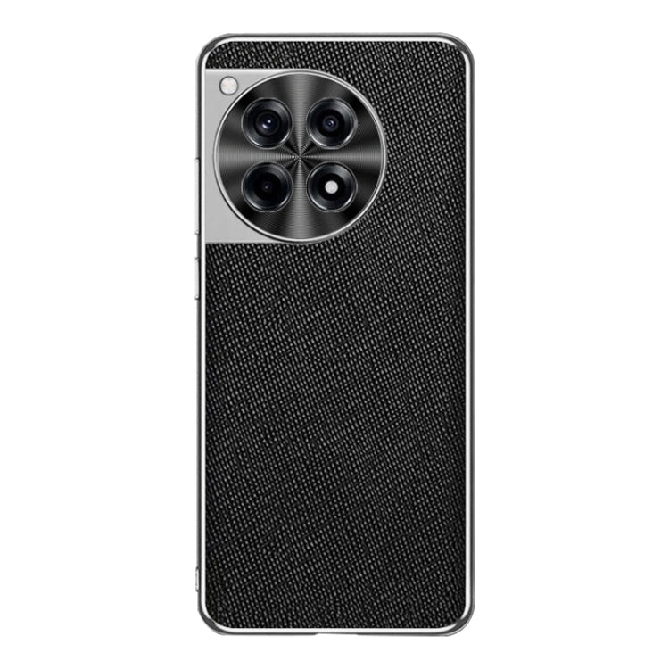 Silver Edge Cross Texture PU Leather Phone Case, For OnePlus Ace 3, For OnePlus 12, For OnePlus Ace 2 Pro, For OnePlus Ace 2, For OnePlus 11
