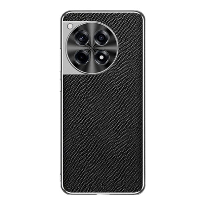 Silver Edge Cross Texture PU Leather Phone Case, For OnePlus Ace 3, For OnePlus 12, For OnePlus Ace 2 Pro, For OnePlus Ace 2, For OnePlus 11