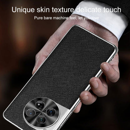 Silver Edge Cross Texture PU Leather Phone Case, For OnePlus Ace 3, For OnePlus 12, For OnePlus Ace 2 Pro, For OnePlus Ace 2, For OnePlus 11