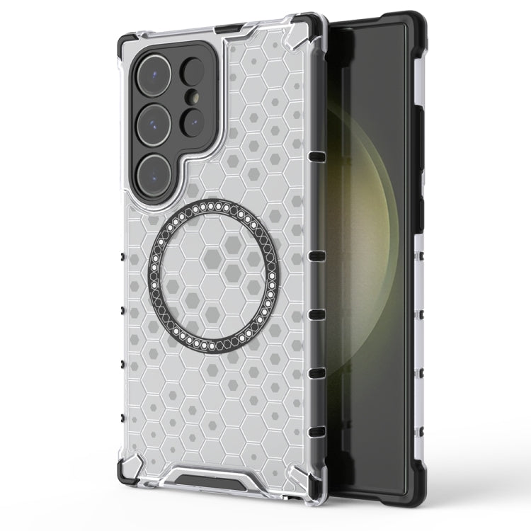 Honeycomb Magnetic Ring Shockproof Phone Case, For Samsung Galaxy S25 5G, For Samsung Galaxy S25+ 5G, For Samsung Galaxy S25 Ultra 5G, For Samsung Galaxy S24 Ultra 5G