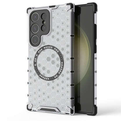 Honeycomb Magnetic Ring Shockproof Phone Case, For Samsung Galaxy S25 5G, For Samsung Galaxy S25+ 5G, For Samsung Galaxy S25 Ultra 5G, For Samsung Galaxy S24 Ultra 5G