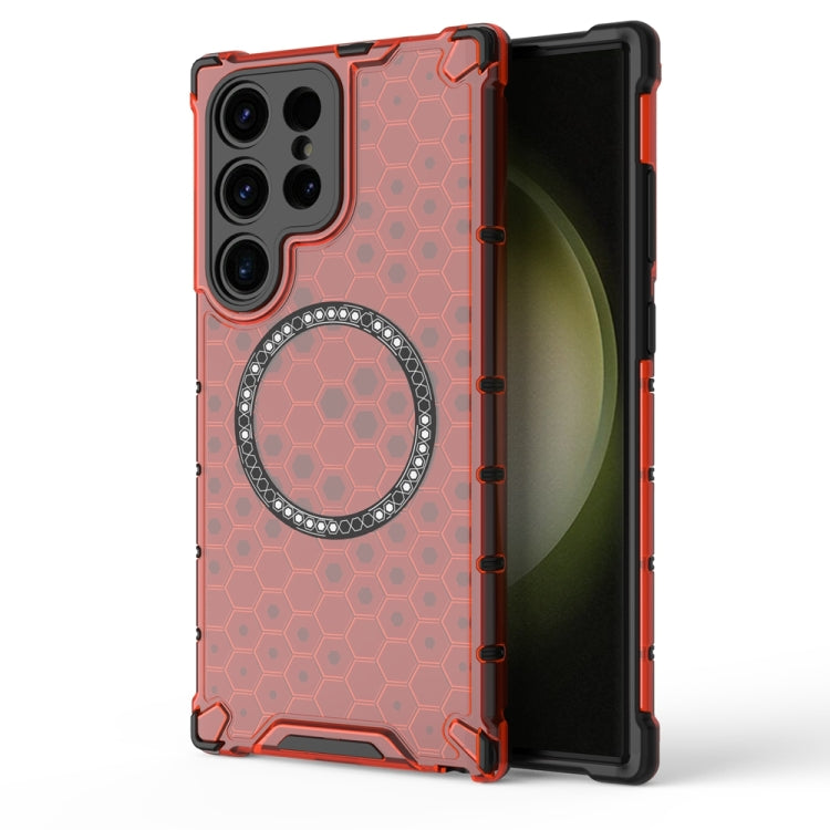 Honeycomb Magnetic Ring Shockproof Phone Case, For Samsung Galaxy S24+ 5G, For Samsung Galaxy S24 5G, For Samsung Galaxy S23 FE 5G, For Samsung Galaxy S23 Ultra 5G