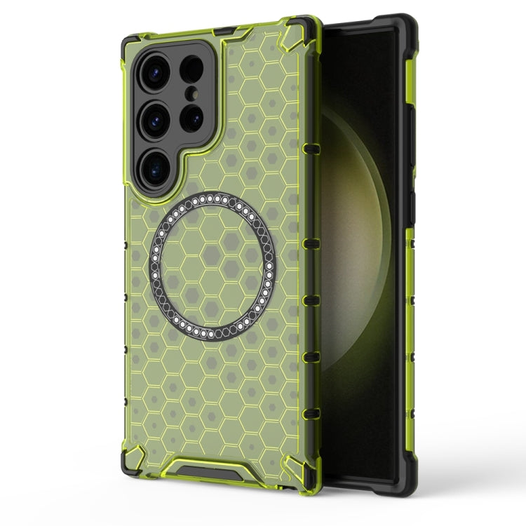 Honeycomb Magnetic Ring Shockproof Phone Case, For Samsung Galaxy S24+ 5G, For Samsung Galaxy S24 5G, For Samsung Galaxy S23 FE 5G, For Samsung Galaxy S23 Ultra 5G