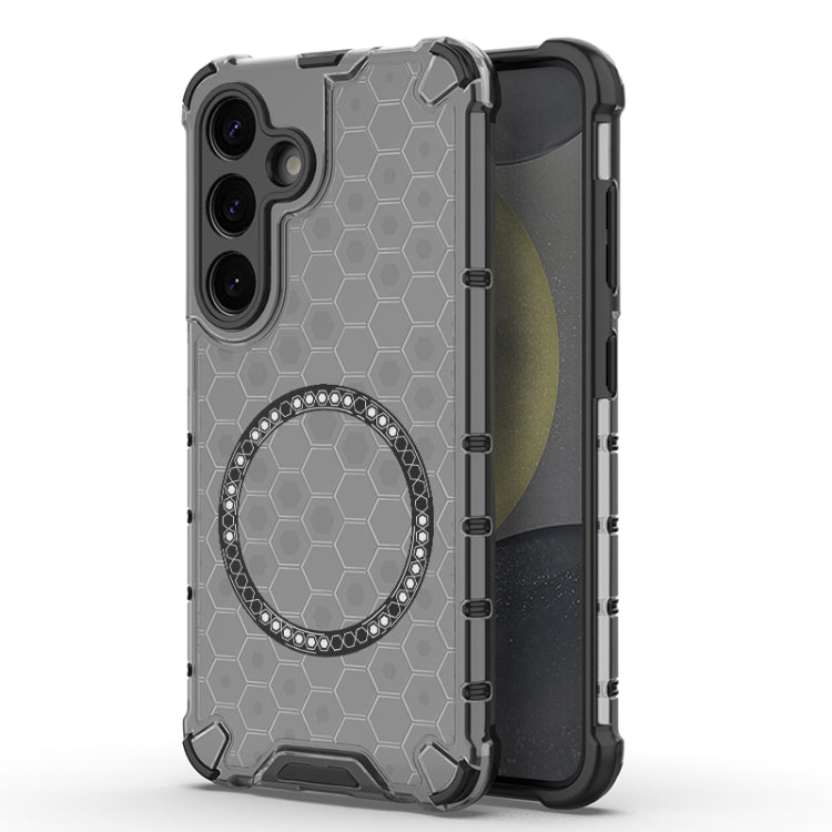 Honeycomb Magnetic Ring Shockproof Phone Case, For Samsung Galaxy S25 5G, For Samsung Galaxy S25+ 5G, For Samsung Galaxy S25 Ultra 5G, For Samsung Galaxy S24 Ultra 5G