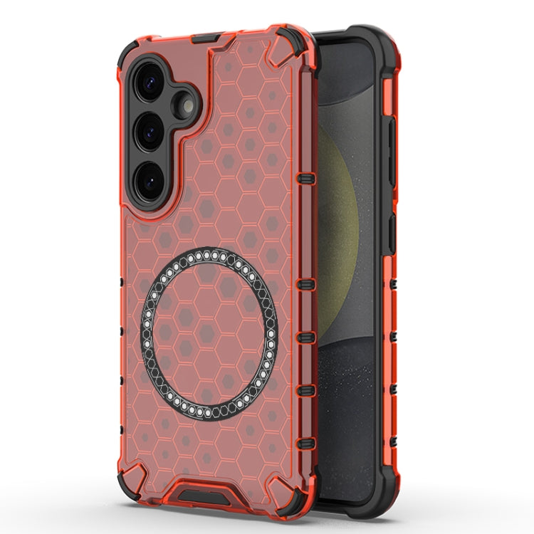 Honeycomb Magnetic Ring Shockproof Phone Case, For Samsung Galaxy S25 5G, For Samsung Galaxy S25+ 5G, For Samsung Galaxy S25 Ultra 5G, For Samsung Galaxy S24 Ultra 5G
