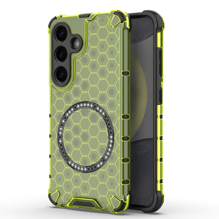 Honeycomb Magnetic Ring Shockproof Phone Case, For Samsung Galaxy S25 5G, For Samsung Galaxy S25+ 5G, For Samsung Galaxy S25 Ultra 5G, For Samsung Galaxy S24 Ultra 5G