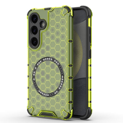 Honeycomb Magnetic Ring Shockproof Phone Case, For Samsung Galaxy S25 5G, For Samsung Galaxy S25+ 5G, For Samsung Galaxy S25 Ultra 5G, For Samsung Galaxy S24 Ultra 5G