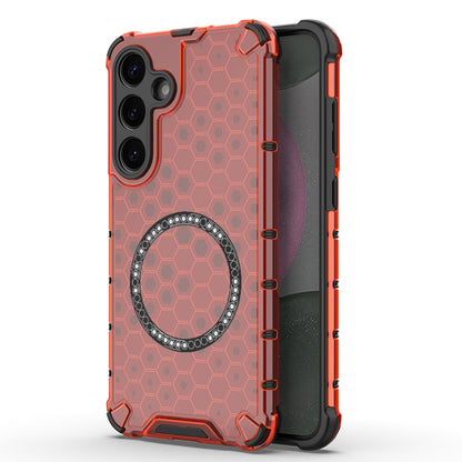 Honeycomb Magnetic Ring Shockproof Phone Case, For Samsung Galaxy S25 5G, For Samsung Galaxy S25+ 5G, For Samsung Galaxy S25 Ultra 5G, For Samsung Galaxy S24 Ultra 5G