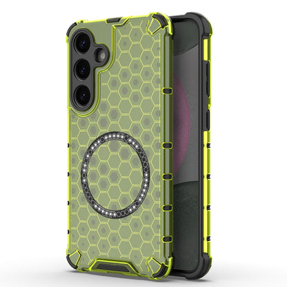 Honeycomb Magnetic Ring Shockproof Phone Case, For Samsung Galaxy S25 5G, For Samsung Galaxy S25+ 5G, For Samsung Galaxy S25 Ultra 5G, For Samsung Galaxy S24 Ultra 5G