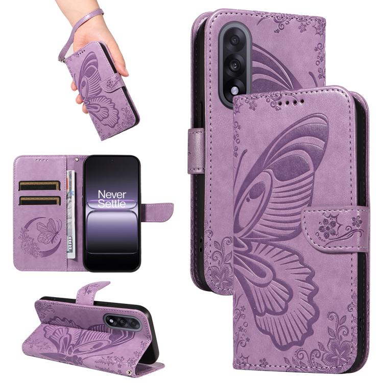 Swallowtail Butterfly Embossed Leather Phone Case, For OnePlus Ace 6 Ultra, For OnePlus Ace 6, For OnePlus 15, For OnePlus Ace 5 Ultra