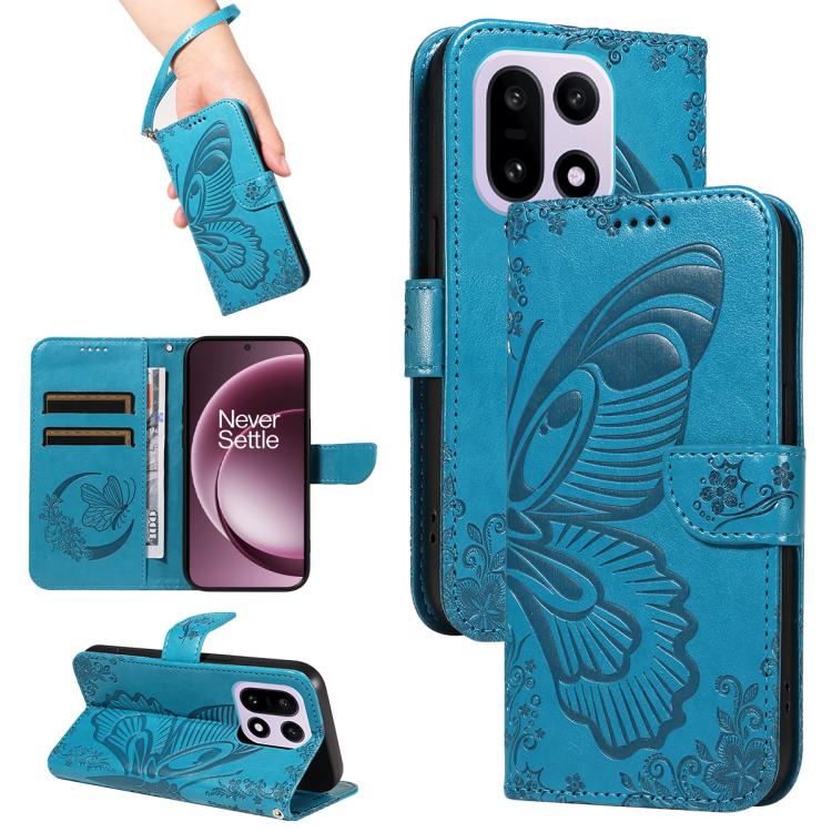 Swallowtail Butterfly Embossed Leather Phone Case, For OnePlus Ace 6 Ultra, For OnePlus Ace 6, For OnePlus 15, For OnePlus Ace 5 Ultra