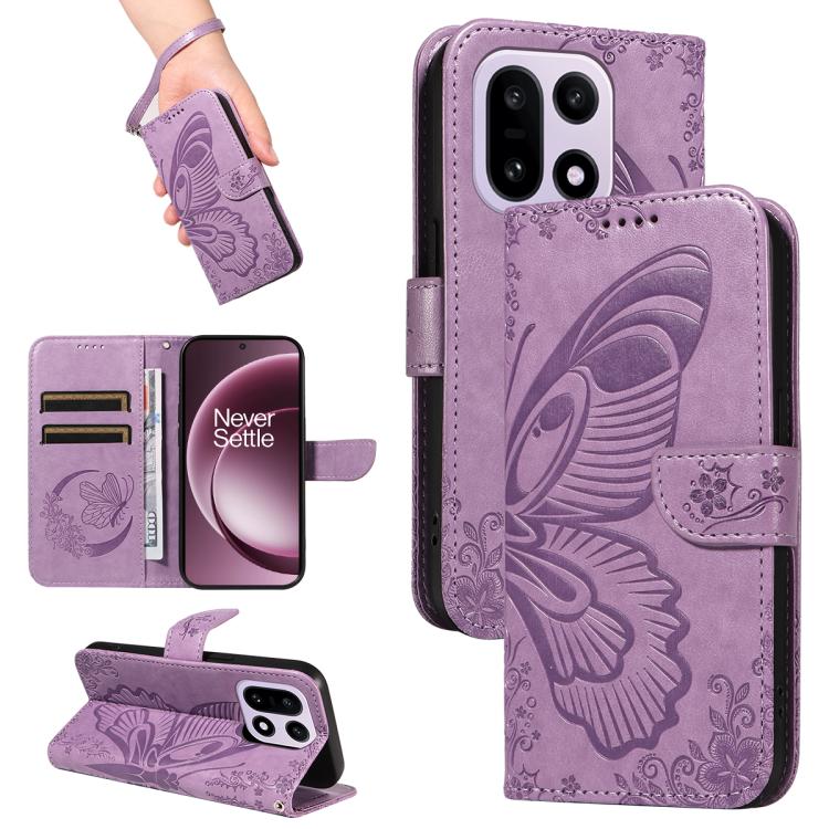 Swallowtail Butterfly Embossed Leather Phone Case, For OnePlus Ace 6 Ultra, For OnePlus Ace 6, For OnePlus 15, For OnePlus Ace 5 Ultra