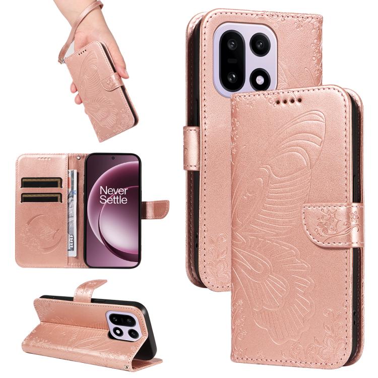 Swallowtail Butterfly Embossed Leather Phone Case, For OnePlus Ace 6 Ultra, For OnePlus Ace 6, For OnePlus 15, For OnePlus Ace 5 Ultra