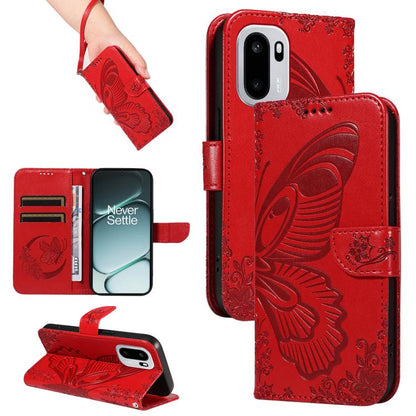 Swallowtail Butterfly Embossed Leather Phone Case, For OnePlus Ace 6 Ultra, For OnePlus Ace 6, For OnePlus 15, For OnePlus Ace 5 Ultra