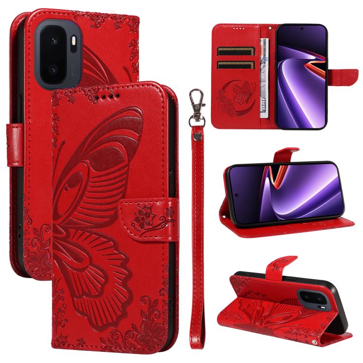 Swallowtail Butterfly Embossed Leather Phone Case, For OnePlus Ace 6 Ultra, For OnePlus Ace 6, For OnePlus 15, For OnePlus Ace 5 Ultra