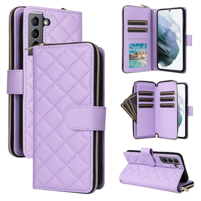 Crossbody Rhombic Zipper Tower Buckle Leather Phone Case with Lanyard, For Samsung Galaxy S21 5G, For Samsung Galaxy S21+ 5G, For Samsung Galaxy S21 Ultra 5G