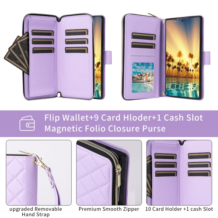 Crossbody Rhombic Zipper Tower Buckle Leather Phone Case with Lanyard, For Samsung Galaxy S21 5G, For Samsung Galaxy S21+ 5G, For Samsung Galaxy S21 Ultra 5G